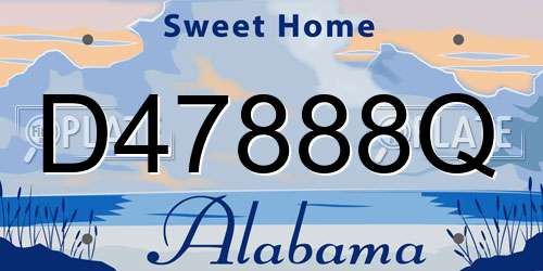 D47888Q Alabama License Plate