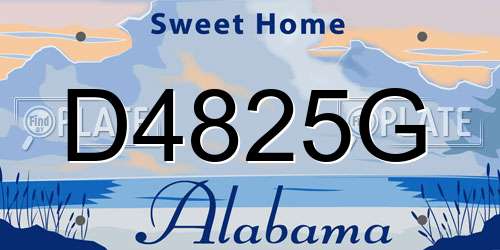 D4825G Alabama License Plate