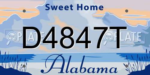 D4847T Alabama License Plate