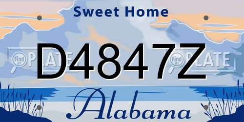 D4847Z Alabama License Plate