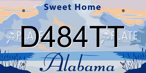 D484TT Alabama License Plate