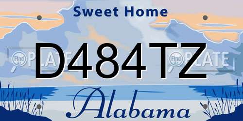 D484TZ Alabama License Plate