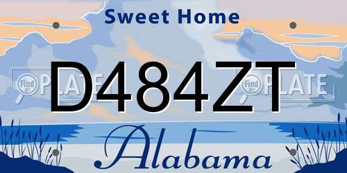 D484ZT Alabama License Plate