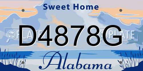D4878G Alabama License Plate