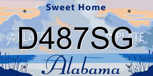 D487SG Alabama License Plate