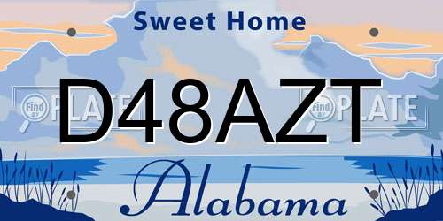 D48AZT Alabama License Plate