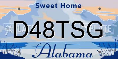 D48TSG Alabama License Plate