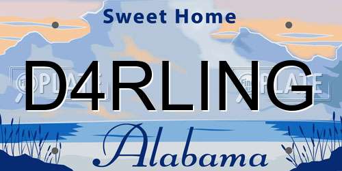 D4RLING Alabama License Plate