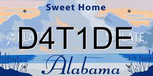 D4T1DE Alabama License Plate