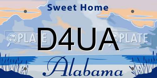 D4UA Alabama License Plate
