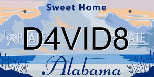D4VID8 Alabama License Plate