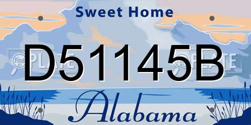 D51145B Alabama License Plate