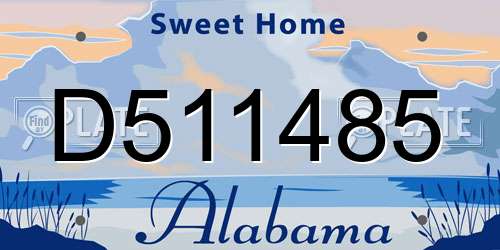 D511485 Alabama License Plate