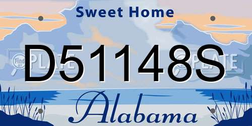 D51148S Alabama License Plate
