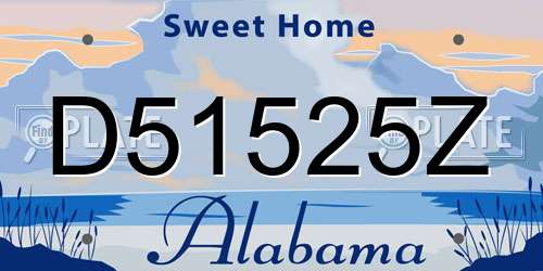 D51525Z Alabama License Plate