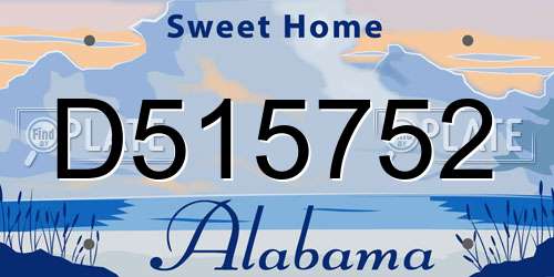 D515752 Alabama License Plate