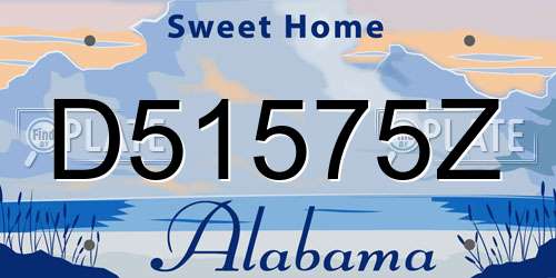 D51575Z Alabama License Plate