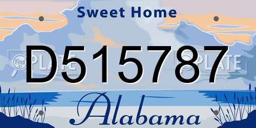 D515787 Alabama License Plate