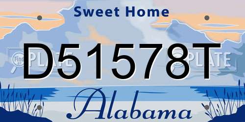 D51578T Alabama License Plate