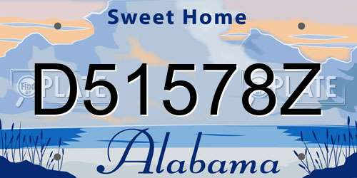D51578Z Alabama License Plate