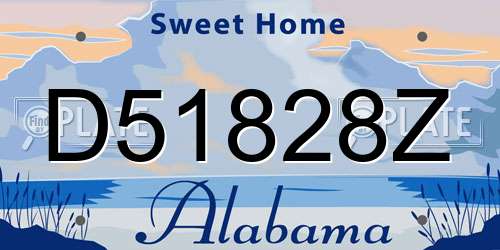 D51828Z Alabama License Plate