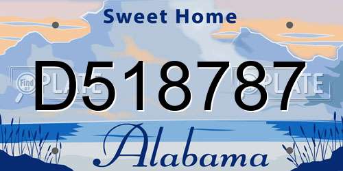 D518787 Alabama License Plate