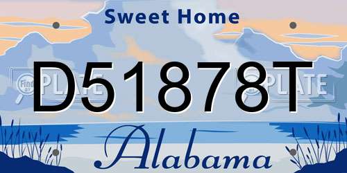 D51878T Alabama License Plate