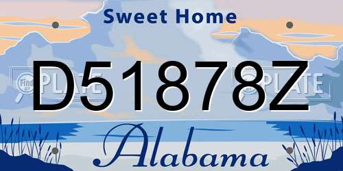 D51878Z Alabama License Plate