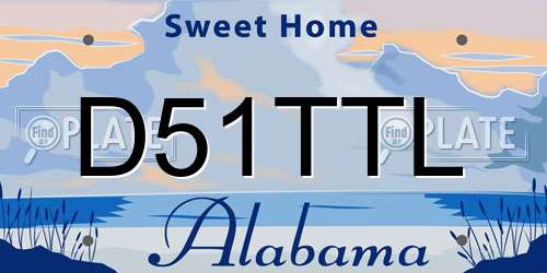 D51TTL Alabama License Plate
