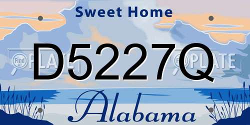 D5227Q Alabama License Plate