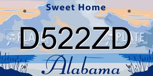 D522ZD Alabama License Plate
