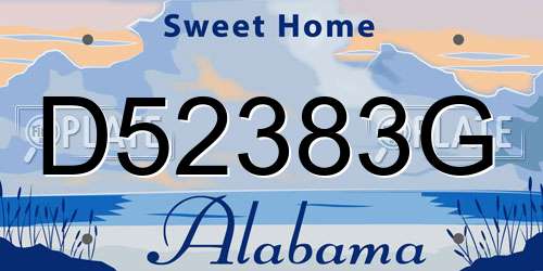 D52383G Alabama License Plate