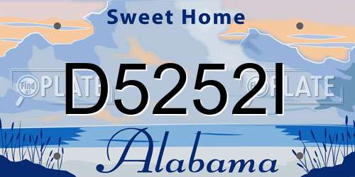 D5252I Alabama License Plate
