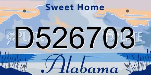 D526703 Alabama License Plate