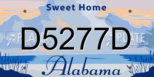 D5277D Alabama License Plate