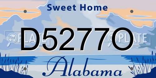 D5277O Alabama License Plate