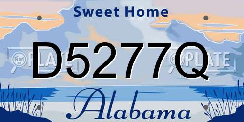 D5277Q Alabama License Plate