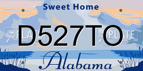 D527TO Alabama License Plate