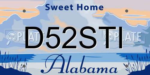 D52STI Alabama License Plate