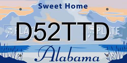 D52TTD Alabama License Plate