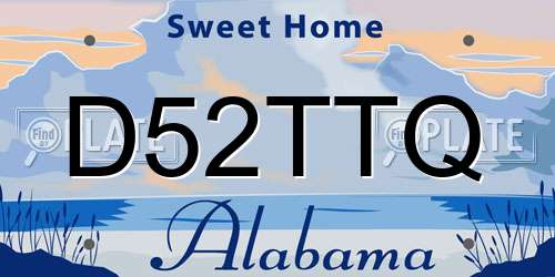 D52TTQ Alabama License Plate