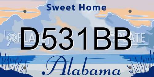 D531BB Alabama License Plate