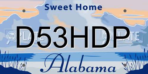 D53HDP Alabama License Plate