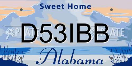 D53IBB Alabama License Plate
