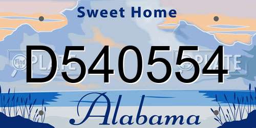 D540554 Alabama License Plate