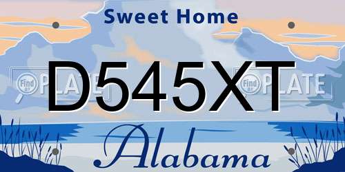 D545XT Alabama License Plate