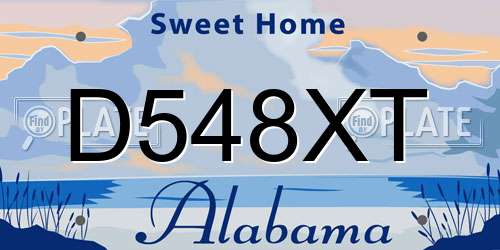 D548XT Alabama License Plate