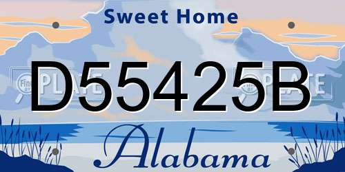 D55425B Alabama License Plate