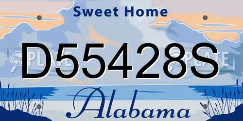 D55428S Alabama License Plate