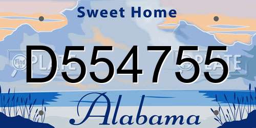 D554755 Alabama License Plate